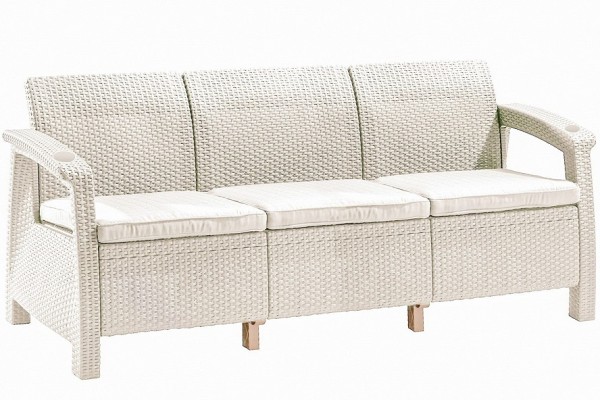 Трёхместный диван  Yalta Sofa 3 Seat белый купить в Йошкар-Оле