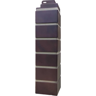 Угол наружный FineBer, Кирпич Клинкерный 3D Коричнево чёрный