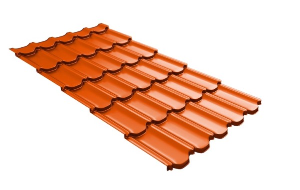 Металлочерепица квинта плюс с 3D резом 0,45 PE RAL 2004 оранжевый купить в Йошкар-Оле