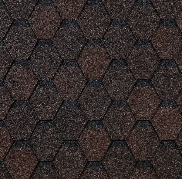 Гибкая черепица EURASIA Docke, Коллекция ШЕСТИГРАННИК Коричневый купить в Йошкар-Оле