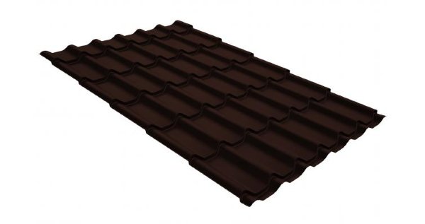 Металлочерепица классик GL 0,5 GreenCoat Pural RR 887 шоколадно-коричневый (RAL 8017 шоколад) купить в Йошкар-Оле