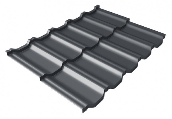 Металлочерепица модульная Квинта Uno Grand Line c 3D резом 0,5 Satin Мatt RAL 7024 мокрый асфальт купить в Йошкар-Оле