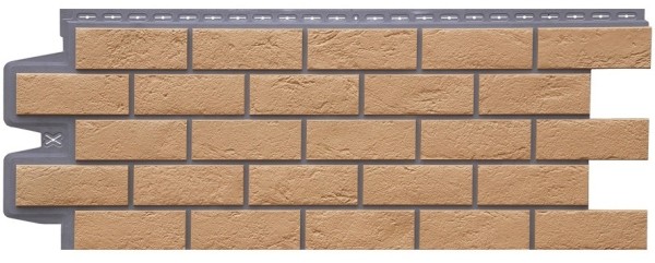 Фасадная панель Grand Line Состаренный кирпич Элит солома, ШОВ темно-бежевый купить в Йошкар-Оле