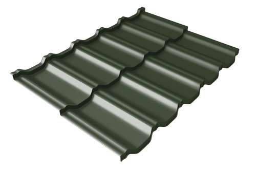 Металлочерепица модульная Квинта Uno Grand Line c 3D резом 0,5 GreenСoat Pural RR 11 темно-зеленый (RAL 6020 хромовая зелень) купить в Йошкар-Оле