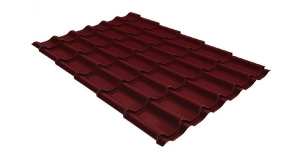 Металлочерепица классик GL 0,5 Velur20 RAL 3005 красное вино купить в Йошкар-Оле
