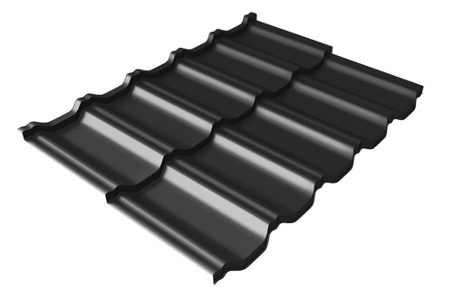 Металлочерепица модульная Квинта Uno Grand Line c 3D резом 0,5 Quarzit lite RAL 9005 черный купить в Йошкар-Оле