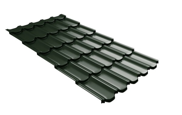Металлочерепица квинта плюс с 3D резом 0,5 GreenСoat Pural RR 11 темно-зеленый (RAL 6020 хромовая зелень) купить в Йошкар-Оле