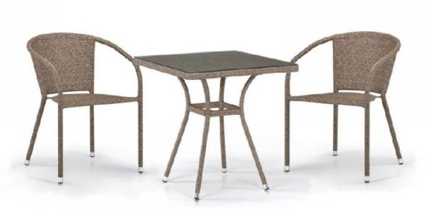 Комплект плетеной мебели AFINA из иск. ротанга T282BNT/Y137C-W56 Light Brown 2Pcs купить в Йошкар-Оле