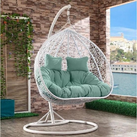 Кресло Подвесное из искусственного ротанга AFM-109A White/Green купить в Йошкар-Оле