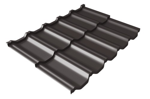 Металлочерепица модульная Квинта Uno Grand Line c 3D резом 0,5 GreenСoat Pural Matt RR 32 темно-коричневый (RAL 8019 серо-коричневый) купить в Йошкар-Оле