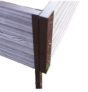 Угловой элемент металлический для досок грядок из ДПК 300мм Коричневый купить в Йошкар-Оле