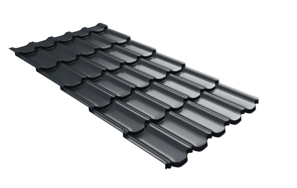 Металлочерепица квинта плюс с 3D резом 0,5 Satin RAL 7016 антрацитово-серый купить в Йошкар-Оле