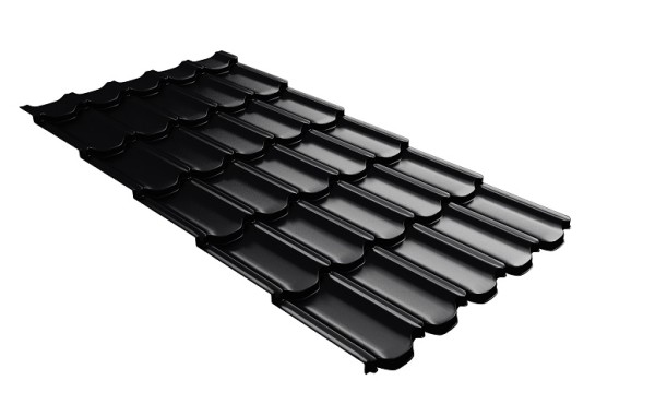 Металлочерепица квинта плюс с 3D резом 0,5 Satin RAL 9005 черный купить в Йошкар-Оле
