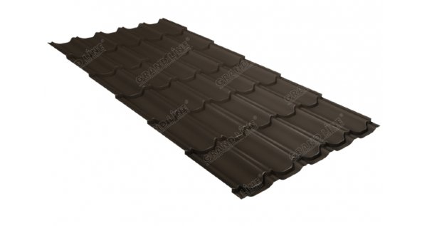 Металлочерепица квинта плюс 0,5 GreenCoat Pural Matt RR 32 темно-коричневый (RAL 8019 серо-коричневый) купить в Йошкар-Оле